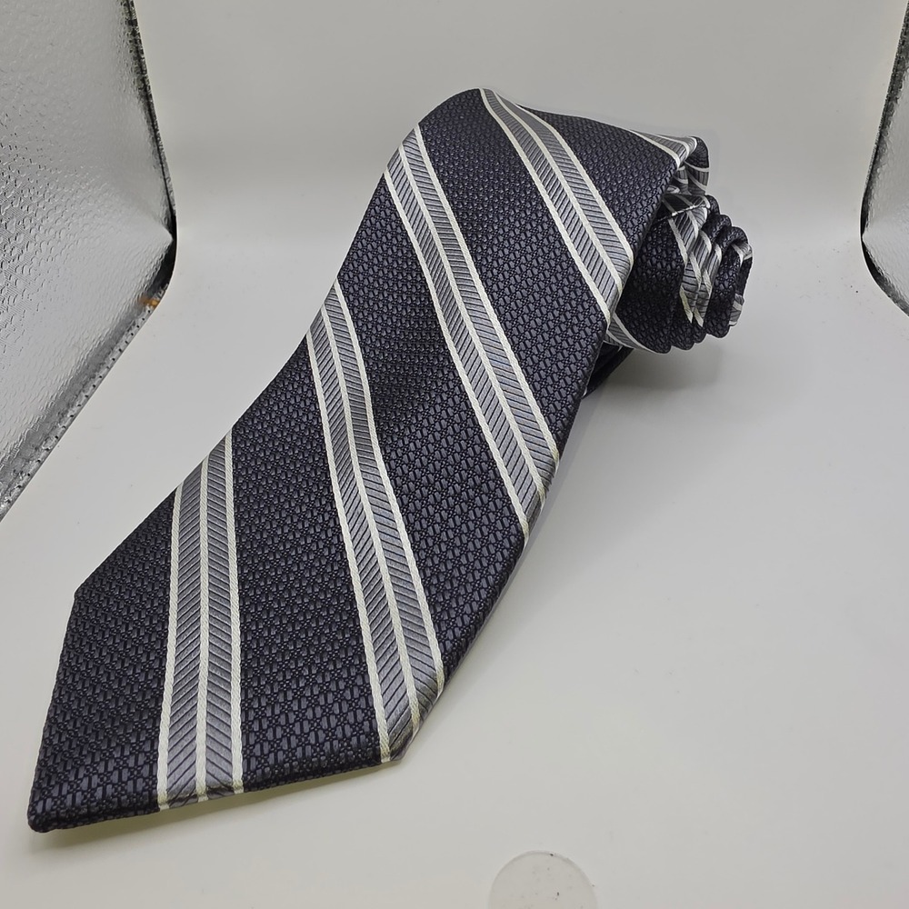 Jos. A. Bank Reserve Necktie Mens One Size Navy Blue Striped Silk Formal Tie
